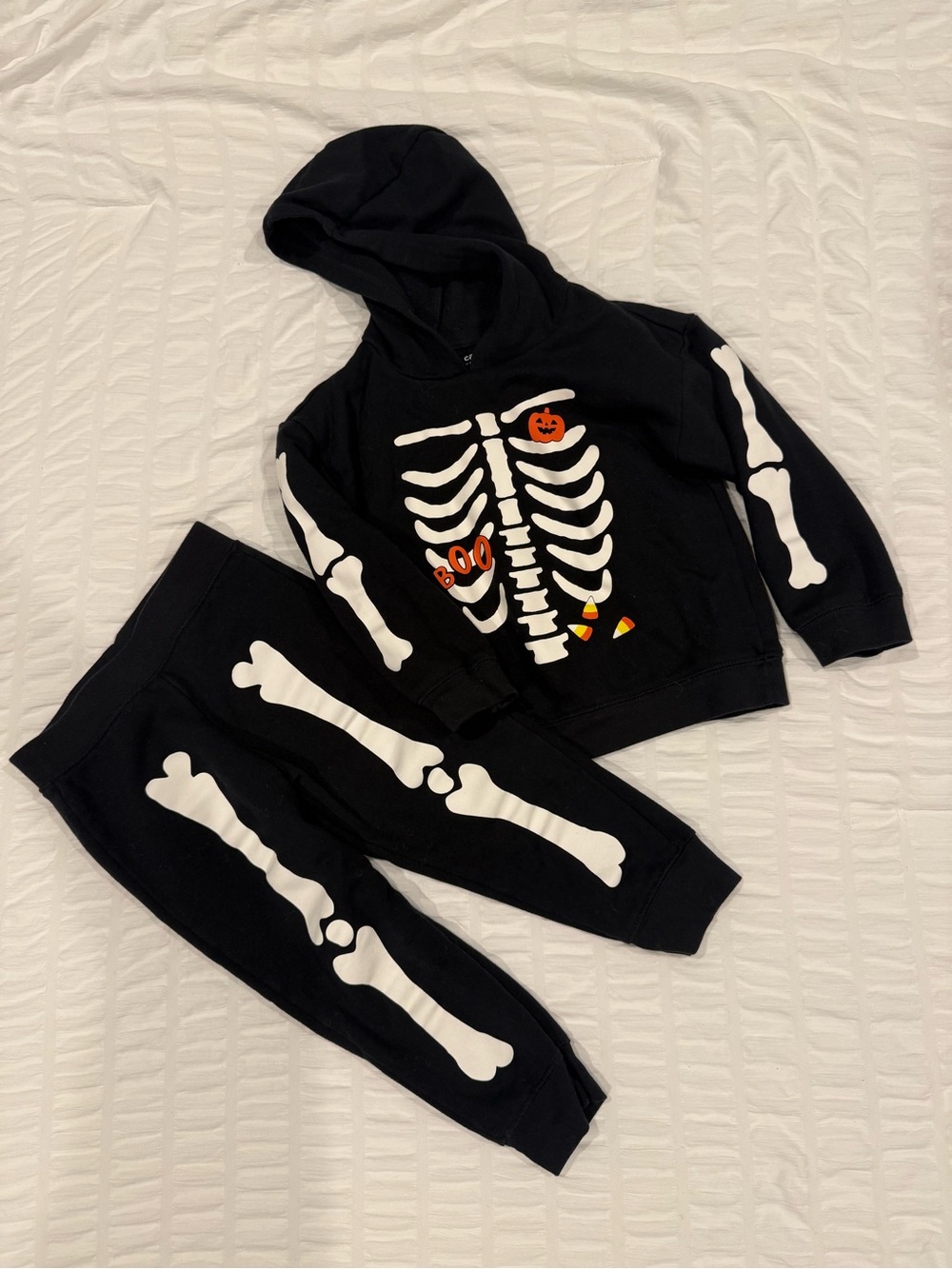 Carter's Black Kids Two-Piece Skeleton Hoodie and Joggers